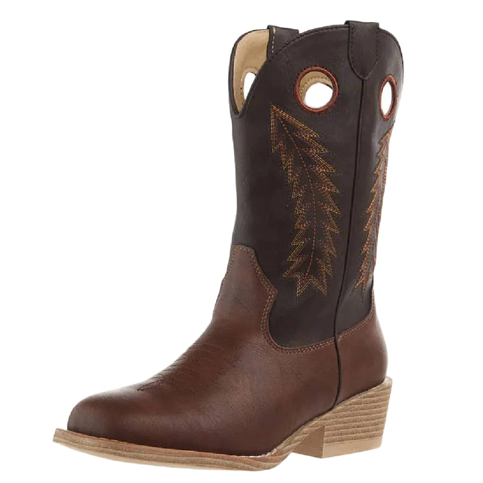Roper Boy's Square Toe Walker Faux Leather Brown Western Boot KIDS - Footwear - Boots Roper Apparel & Footwear