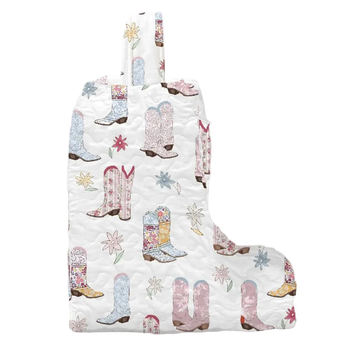 Daisy Boot Patchwork White Tall Boot Bag ACCESSORIES - Luggage & Travel Ida Mae Home