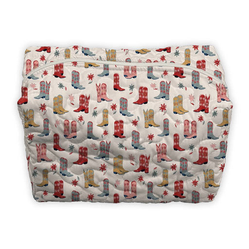 Daisy Boots Linen Large Makeup Bag ACCESSORIES - Luggage & Travel - Cosmetic Bags Ida Mae Home