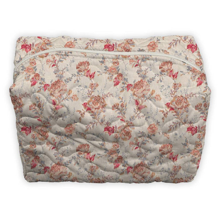 Natalie Floral Pink Large Makeup Bag ACCESSORIES - Luggage & Travel - Cosmetic Bags Ida Mae Home