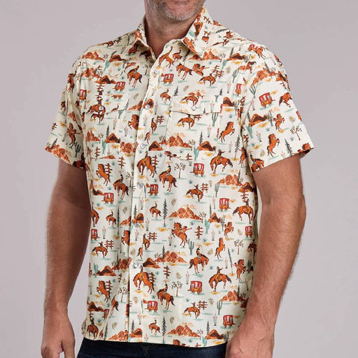 Roper Men's Vintage Scenic Print Pearl Snap Shirt MEN - Clothing - Shirts - Short Sleeve Roper Apparel & Footwear