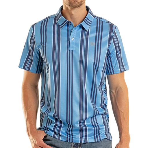 Rock & Roll Denim Men's Blue Stripe Polo Shirt MEN - Clothing - Shirts - Short Sleeve Panhandle