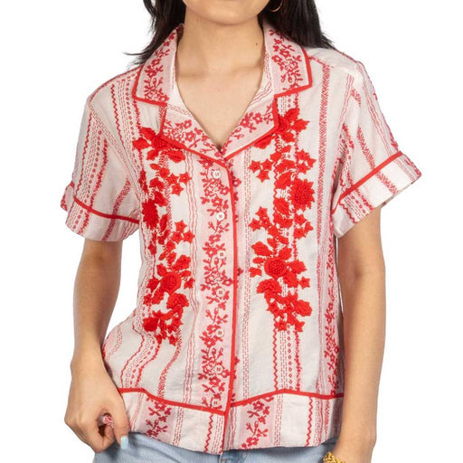 Sister Mary Rosita Red Roses Top WOMEN - Clothing - Tops - Short Sleeved Sister Mary