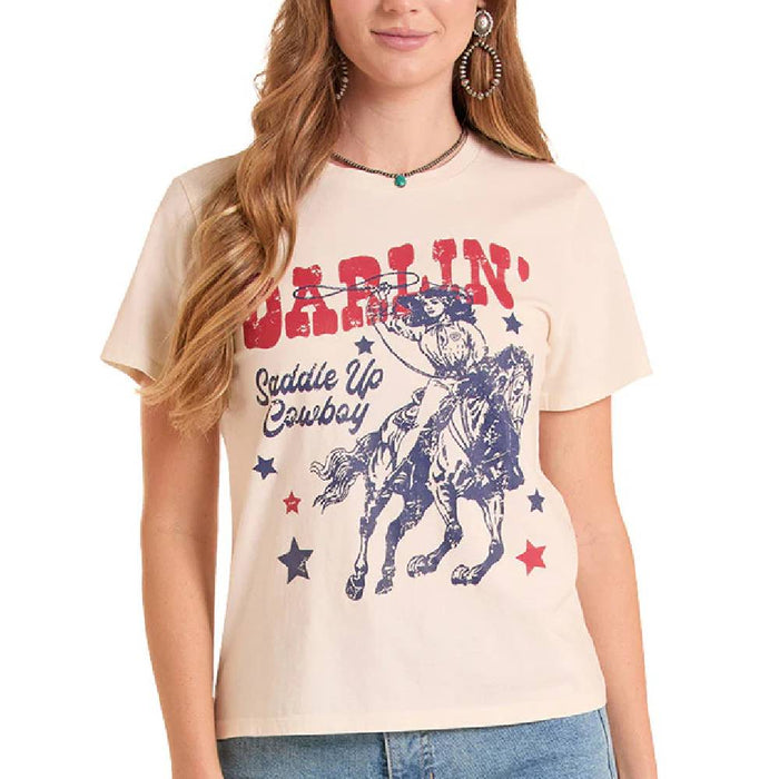 Rock & Roll Denim Women's Natural Graphic Tee WOMEN - Clothing - Tops - Short Sleeved Panhandle