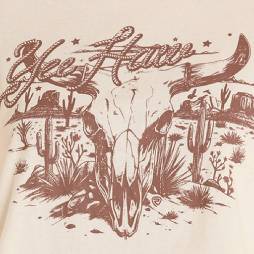 Rock & Roll Denim Women's Grommet Sleeve Graphic Natural Tee WOMEN - Clothing - Tops - Short Sleeved Panhandle