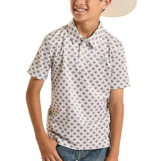 Rock & Roll Denim Boy's Mini Aztec Geo Printed Polo Shirt KIDS - Boys - Clothing - Shirts - Short Sleeve Shirts Panhandle