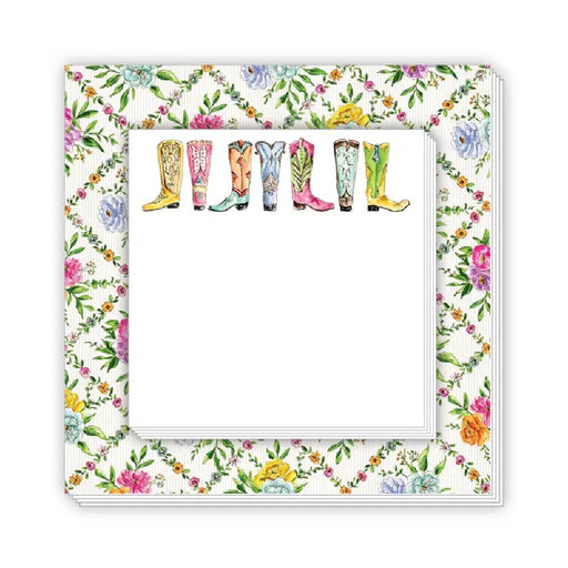 Western Floral Trellis Fancy Boots Notepad Duo HOME & GIFTS - Gifts Roseanne Beck Collections