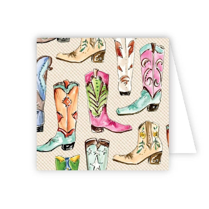 Handpainted Fancy Boots Enclosure Card HOME & GIFTS - Gifts Roseanne Beck Collections