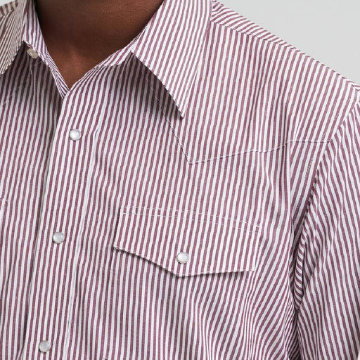 Wrangler Men's Red Stripe Pearl Snap Western Shirt MEN - Clothing - Shirts - Long Sleeve Wrangler