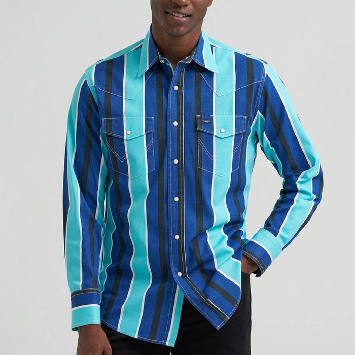 Wrangler Men's Vintage Inspired Stripe Western Pearl Snap Shirt MEN - Clothing - Shirts - Long Sleeve Wrangler