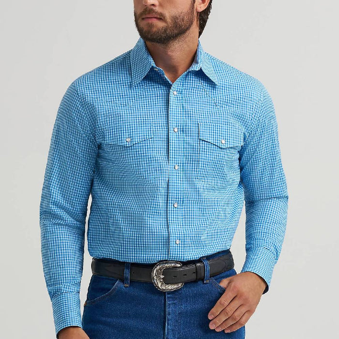 Wrangler Men's Plaid Western Pearl Snap Shirt MEN - Clothing - Shirts - Short Sleeve Wrangler