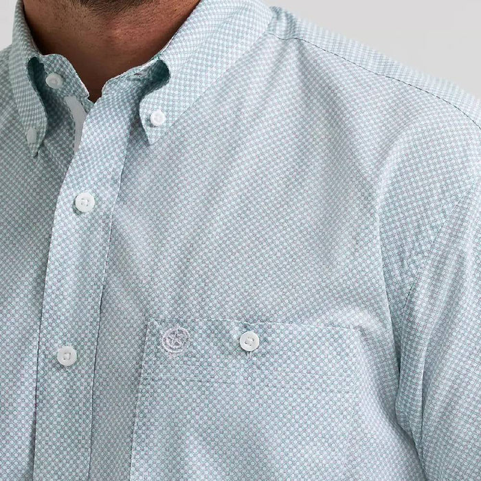 Wrangler Men's George Straight Geo Print Western Button Down Shirt MEN - Clothing - Shirts - Short Sleeve Wrangler