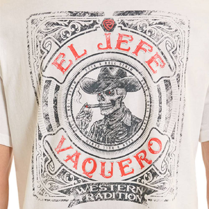 Rock & Roll Denim Men's El Jefe Vaquero White Graphic Tee MEN - Clothing - T-Shirts & Tanks Panhandle