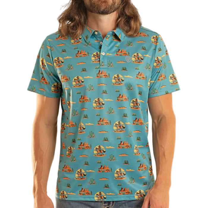 Rock & Roll Denim Men's Novelty Printed Peacock Polo Shirt MEN - Clothing - Shirts - Short Sleeve Panhandle