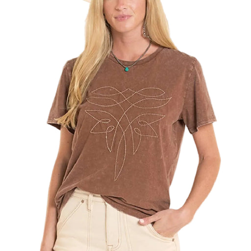Rock & Roll Denim Women's Boot Stitch Mahogany Tee WOMEN - Clothing - Tops - Short Sleeved Panhandle
