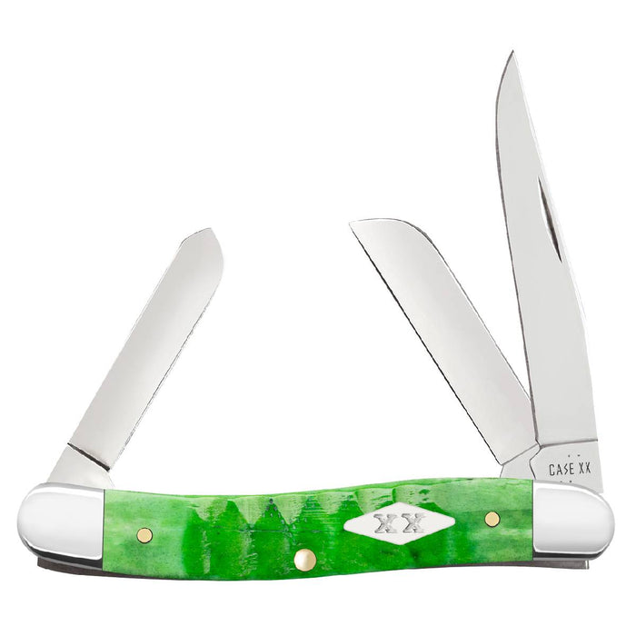 Case Bright Green Bone - Gator Jig Medium Stockman Knives W.R. Case