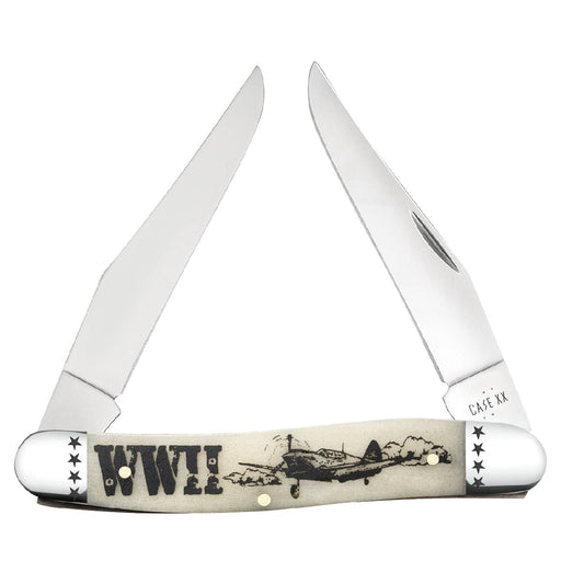 Case War Series Smooth Natural Bone Muskrat WWII Knives W.R. Case