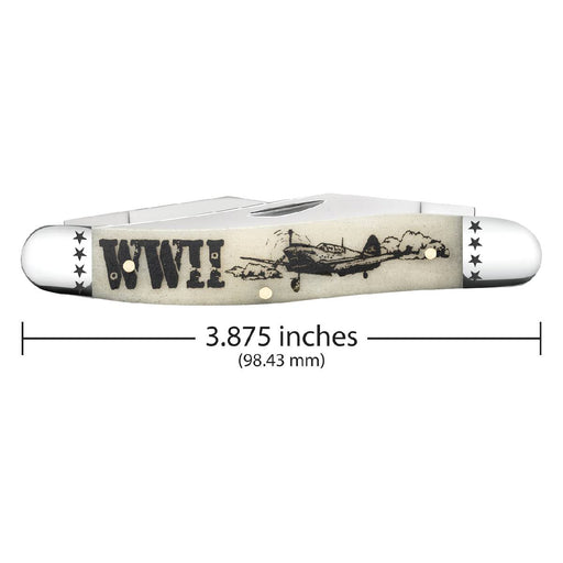 Case War Series Smooth Natural Bone Muskrat WWII Knives W.R. Case