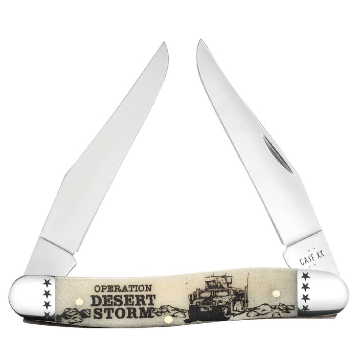 Case War Series Smooth Natural Bone Muskrat Desert Storm Knives W.R. Case