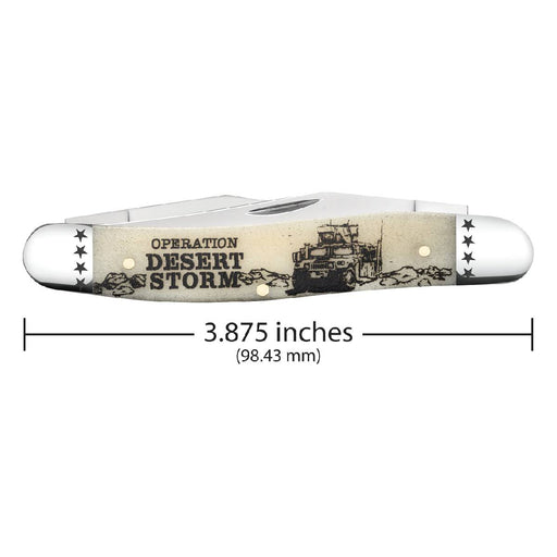 Case War Series Smooth Natural Bone Muskrat Desert Storm Knives W.R. Case