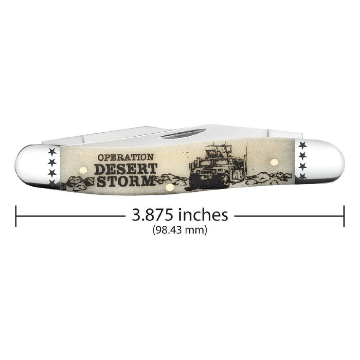 Case War Series Smooth Natural Bone Muskrat Desert Storm Knives W.R. Case