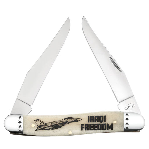 Case War Series Smooth Natural Bone Muskrat Iraqi Freedom Knives W.R. Case