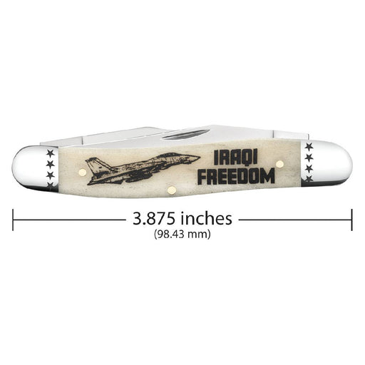 Case War Series Smooth Natural Bone Muskrat Iraqi Freedom Knives W.R. Case