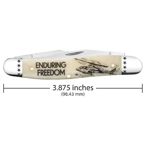 Case War Series Smooth Natural Bone Muskrat Enduring Freedom Knives W.R. Case