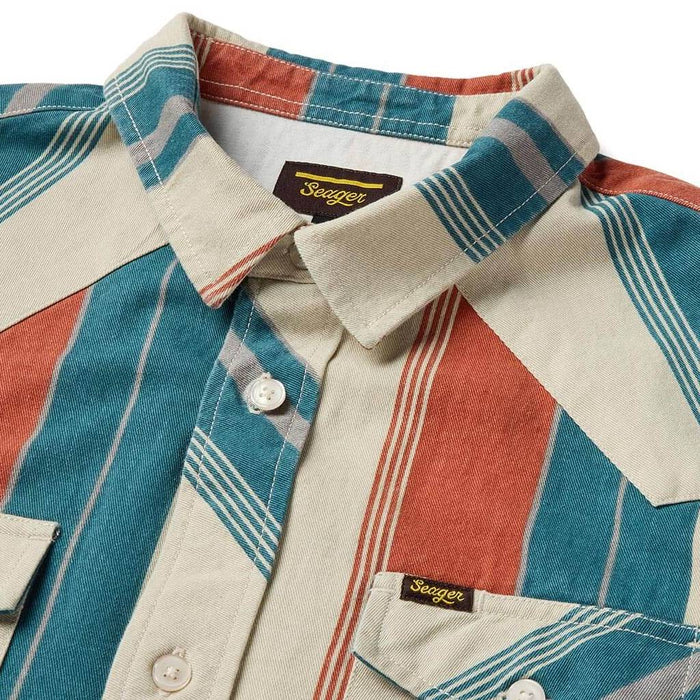 Seager Amarillo El Rojo Red Stripe Button Down Shirt MEN - Clothing - Shirts - Short Sleeve Seager Apparel