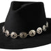 3D 1" Silver Concho Black Stone Hatband HATS - HAT RESTORATION & ACCESSORIES M&F Western Products