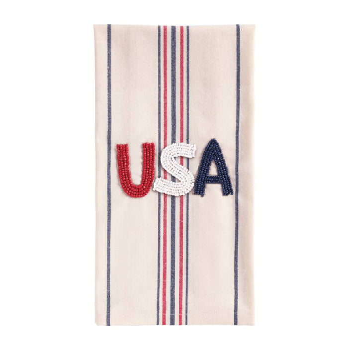 Mud Pie USA Beaded Americana Towel HOME & GIFTS - Tabletop + Kitchen - Kitchen Decor Mud Pie