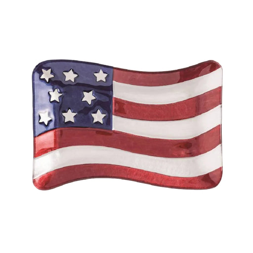 Mud Pie American Flag Glass Plate HOME & GIFTS - Tabletop + Kitchen - Serveware & Utensils Mud Pie