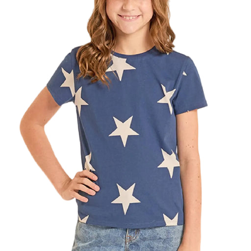 Rock & Roll Denim Girl's Star Print Navy Tee KIDS - Girls - Clothing - T-Shirts Panhandle