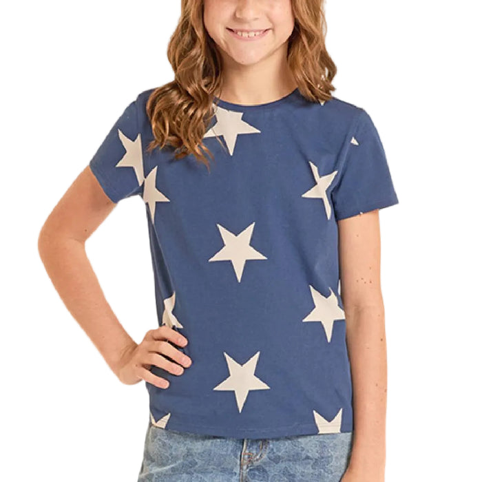 Rock & Roll Denim Girl's Star Print Navy Tee KIDS - Girls - Clothing - T-Shirts Panhandle