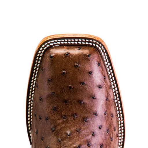 Horse Power Men's Square Toe Kango Tobacco Full Quill Ostrich Chocolate Western Boot MEN - Footwear - Exotic Western Boots Horse Power