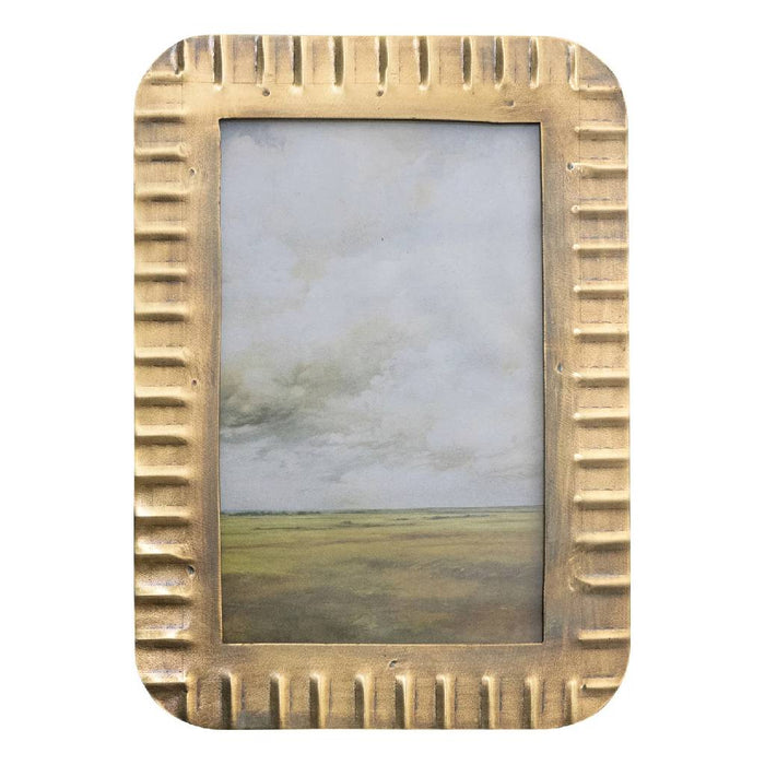 Metal Ribbed Antique Gold Finish Photo Frame - 5x7 HOME & GIFTS - Home Decor - Decorative Accents Creative Co-Op