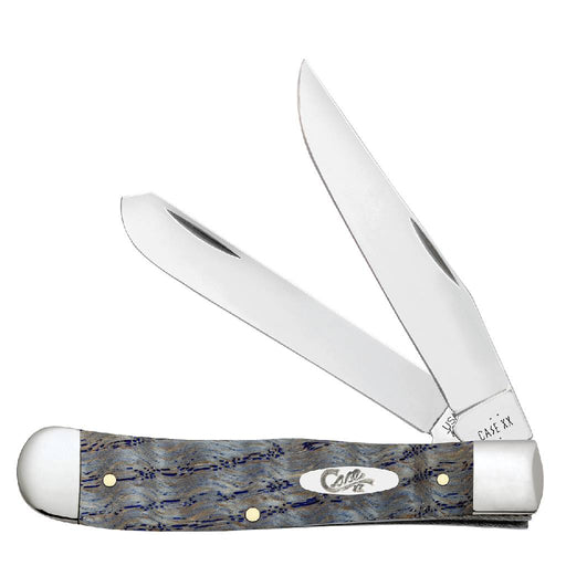 Case Trapper - Smooth Blue Curly Oak Wood Knives W.R. Case