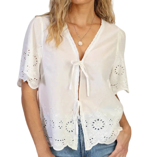 Dylan Olivia White Top WOMEN - Clothing - Tops - Short Sleeved Dylan