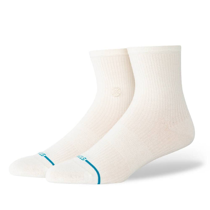 Stance Women's Fine Rib Ivory Quarter Crew Socks WOMEN - Clothing - Intimates & Hosiery Stance