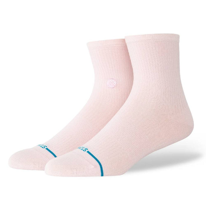 Stance Women's Fine Rib Pink Quarter Crew Socks WOMEN - Clothing - Intimates & Hosiery Stance