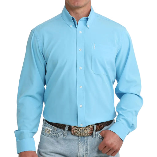 Cinch Men's Modern Fit Solid Blue Button Down Shirt MEN - Clothing - Shirts - Long Sleeve Cinch