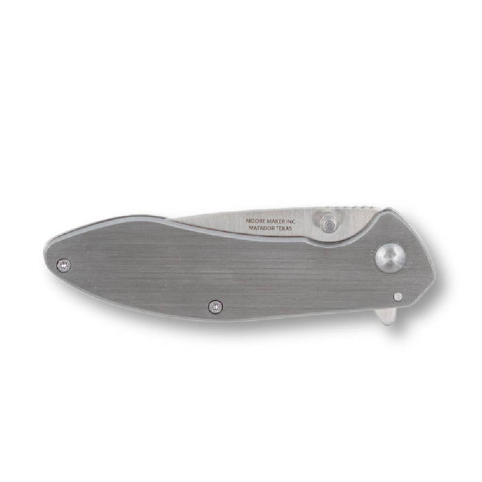 Moore Maker Stainless Steel Easy Open Clip Knife w/Liner Lock