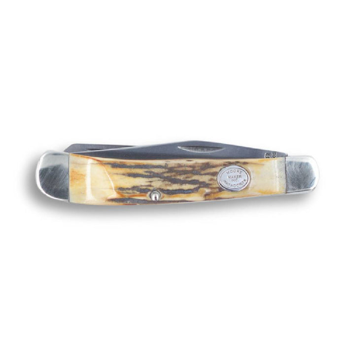 Moore Maker Stag Handle Trapper Folding Knife Knives Moore Maker