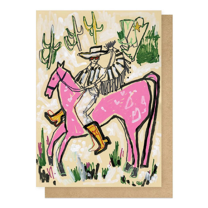 Pink Horse Cowboy Card HOME & GIFTS - Gifts East End Prints