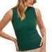 Ribbed Knit Green Crew Neck Tank Top WOMEN - Clothing - Tops - Sleeveless Wishlist