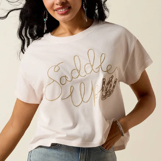 Ariat Women's Saddle Up Sea Salt Graphic Tee WOMEN - Clothing - Tops - Short Sleeved Ariat Clothing