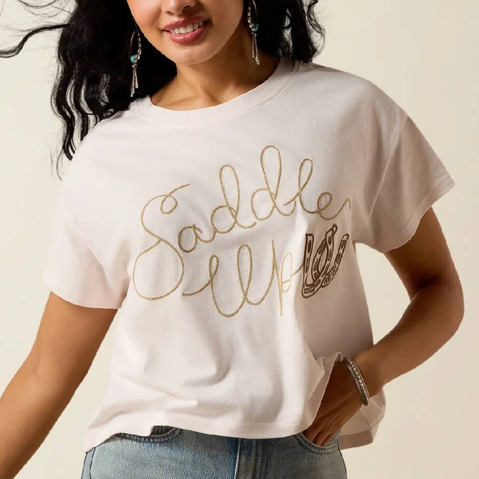 Ariat Women's Saddle Up Sea Salt Graphic Tee WOMEN - Clothing - Tops - Short Sleeved Ariat Clothing