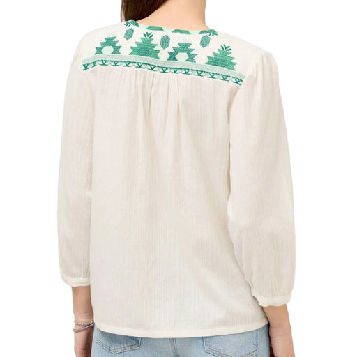Johnny Was 3/4 Sleeve Solange White Prairie Blouse WOMEN - Clothing - Tops - Long Sleeved Johnny Was Collection