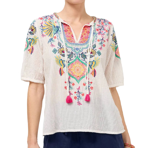 Johnny Was Margot Natural Blouse WOMEN - Clothing - Tops - Short Sleeved Johnny Was Collection