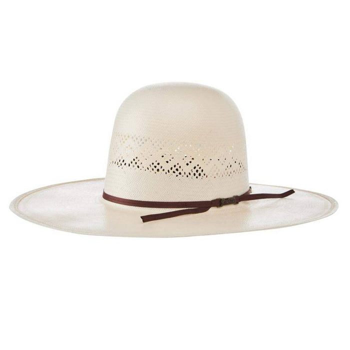American Fancy Vent Ivory Open Crown Straw Hat - 4 1/4" HATS - STRAW HATS American Hat Co.